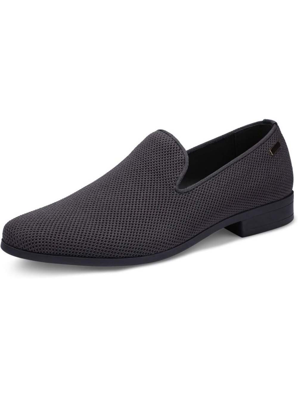 UUBARIS Men's Dark Grey Elegant Tuxedo Loafers Slip on Dress Shoes Formal Shoes